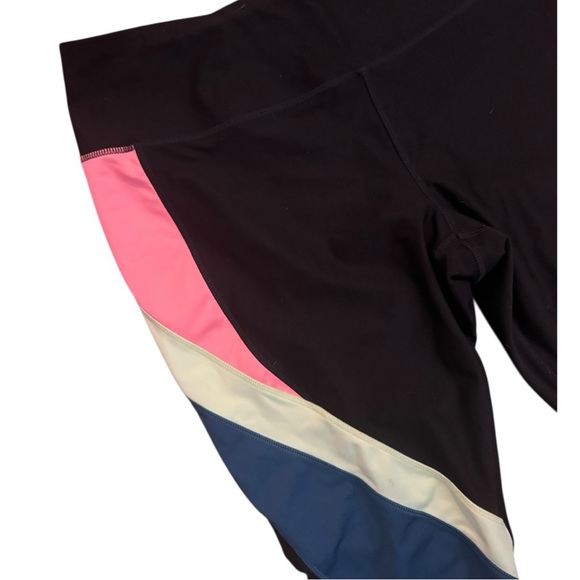 NOLA Athletic Leggings Colorblock Black Pink Green Blue Size 2X 22/24 - Picture 3 of 6